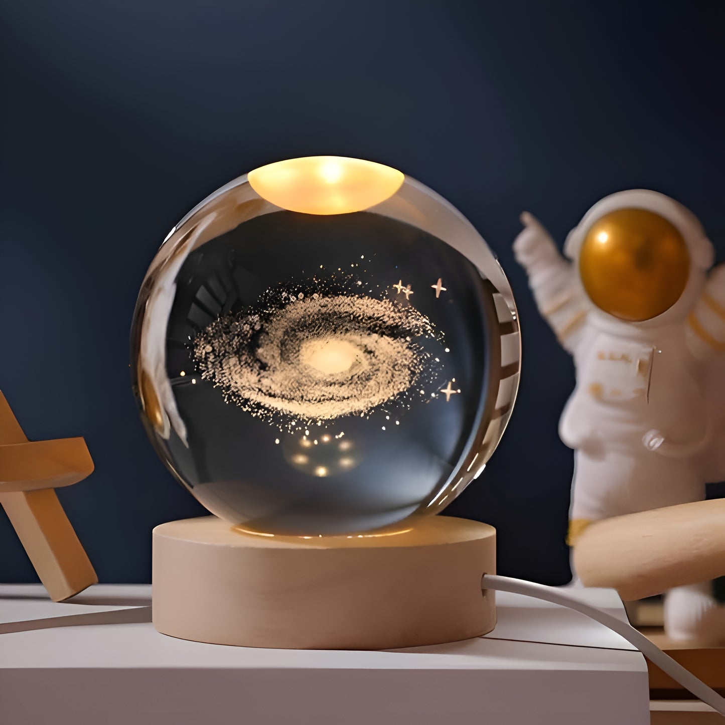 3D Crystal Lamp Ball β Galaxy Night Light.