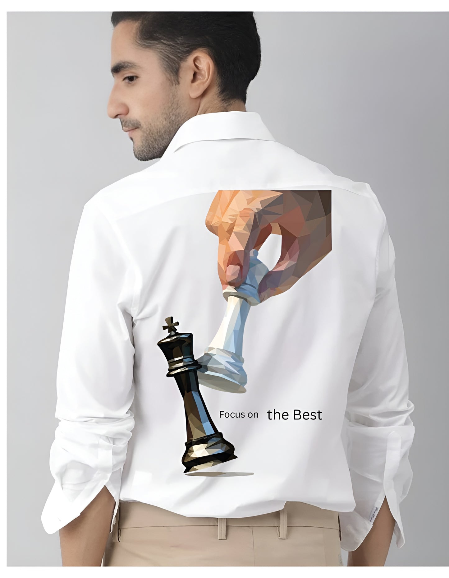 Men’s Regular Fit Chess Printed Casual Shirt | Stylish White Printed Shirt for Men