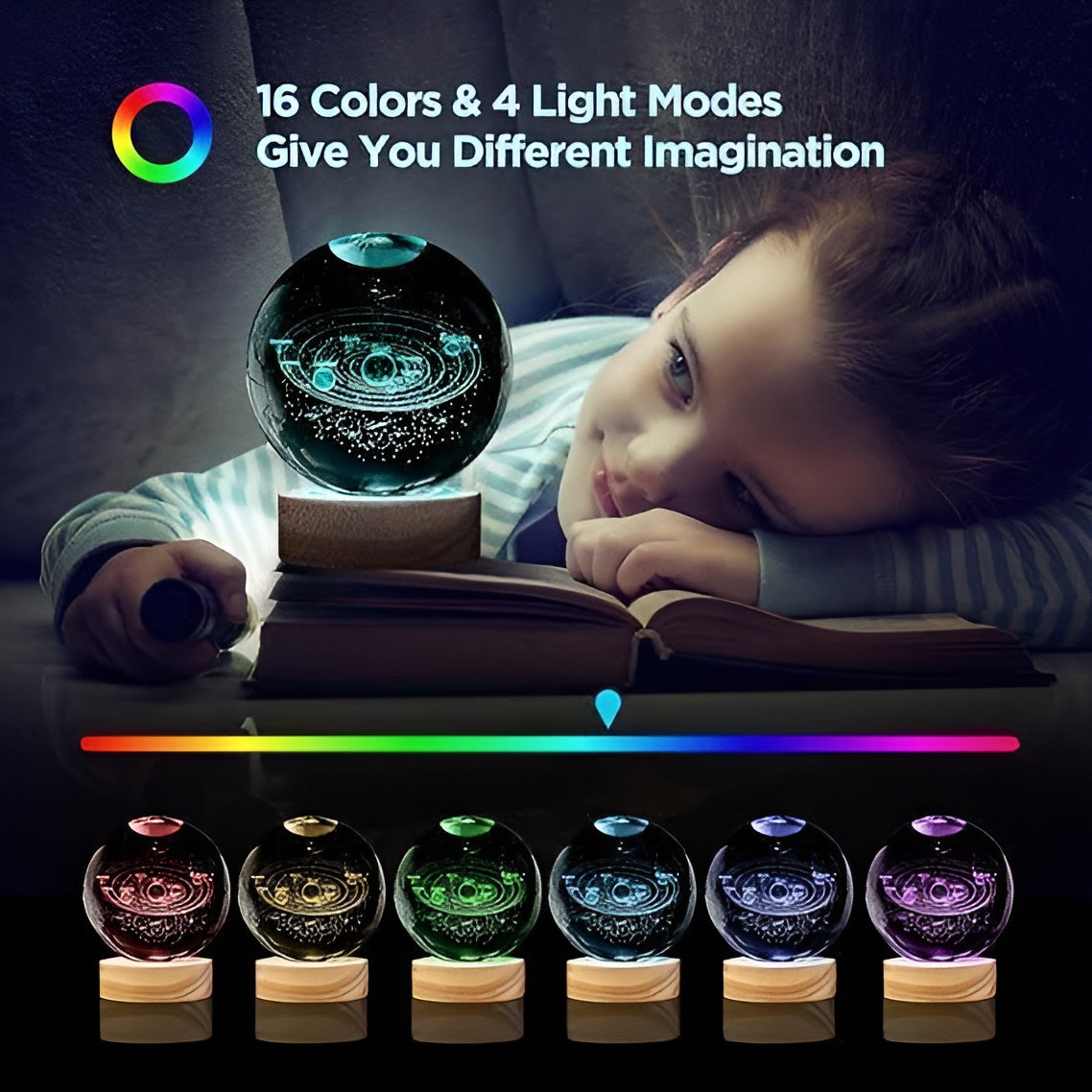 3D Crystal Lamp Ball – Galaxy Night Light.