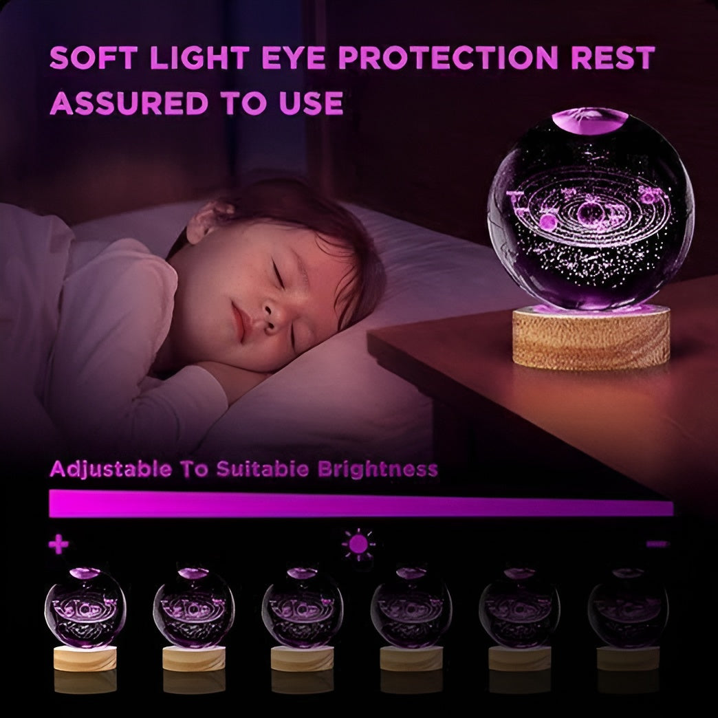 3D Crystal Lamp Ball – Galaxy Night Light.