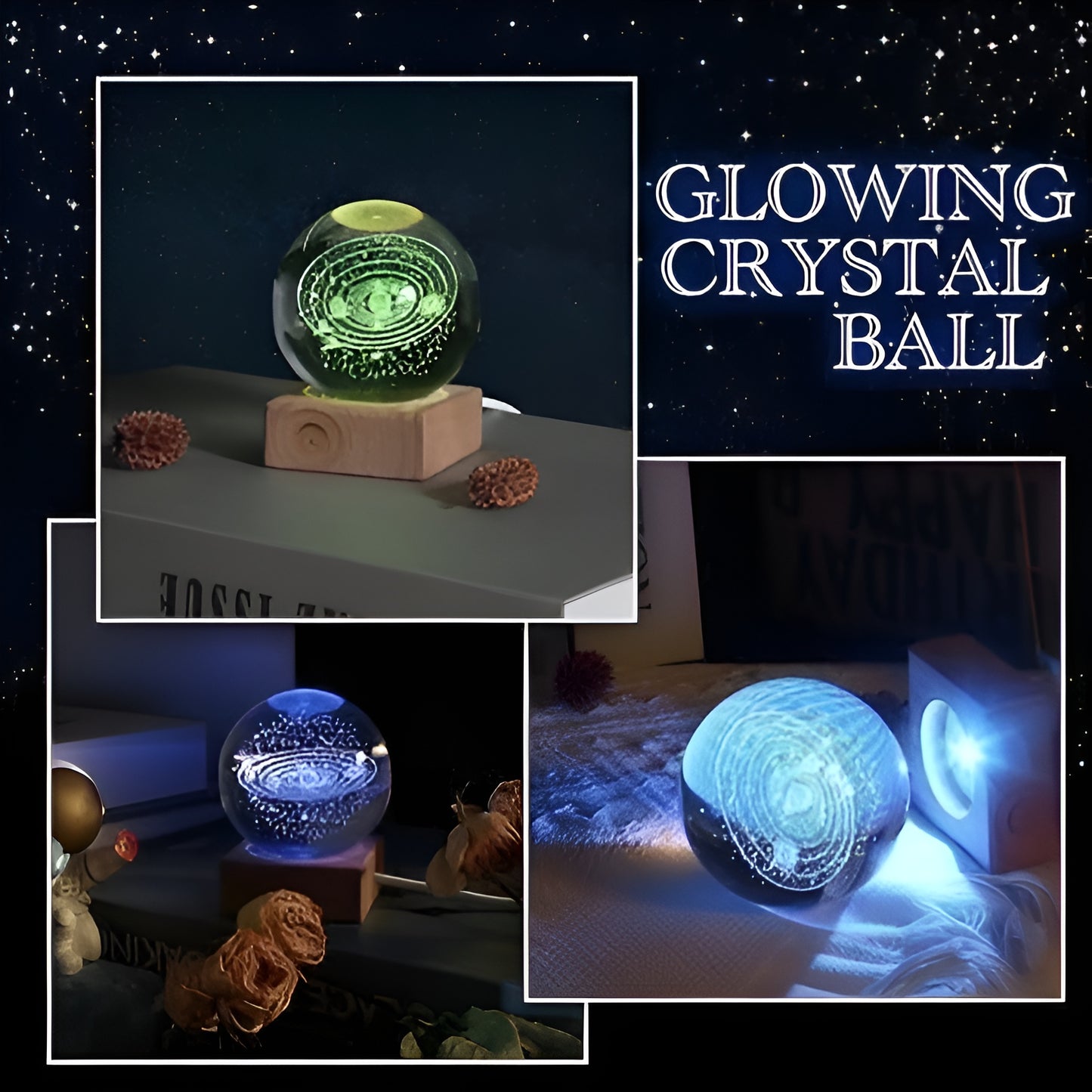 3D Crystal Lamp Ball – Galaxy Night Light.